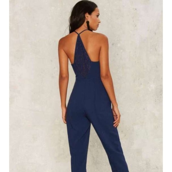 Nasty Gal Blue Deep Plunge Jumpsuit - Picture 3 of 6